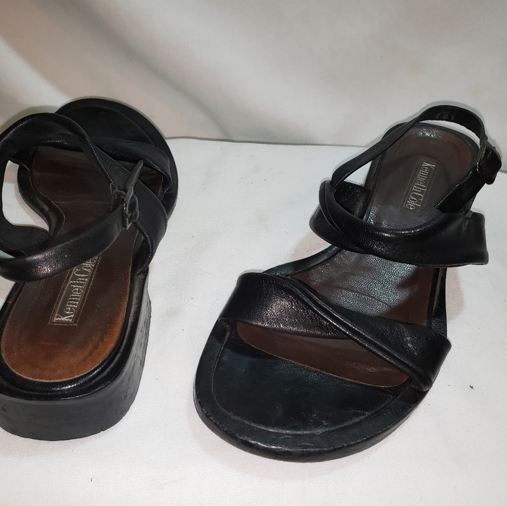 Cole Haan Womens Twisted Leather Heel Sandals Sz 6